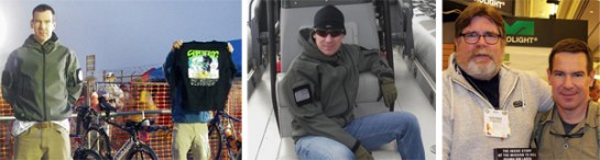 (left) At the Phil H. Bucklew Naval Special Warfare Center for SuperSEAL triathlon. (center) On board an 11-meter RIB off Coronado Island. (right) With Naval Special Warfare Development Group original member and author Chuck Pfarrer